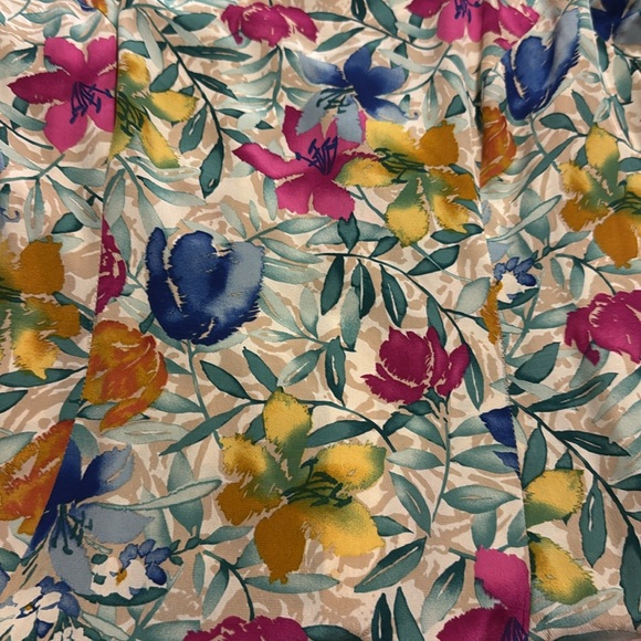 Maggy London Vintage Silk Midi Floral Teachercore Dress Size: 14 Length: 46” - Picture 5 of 7